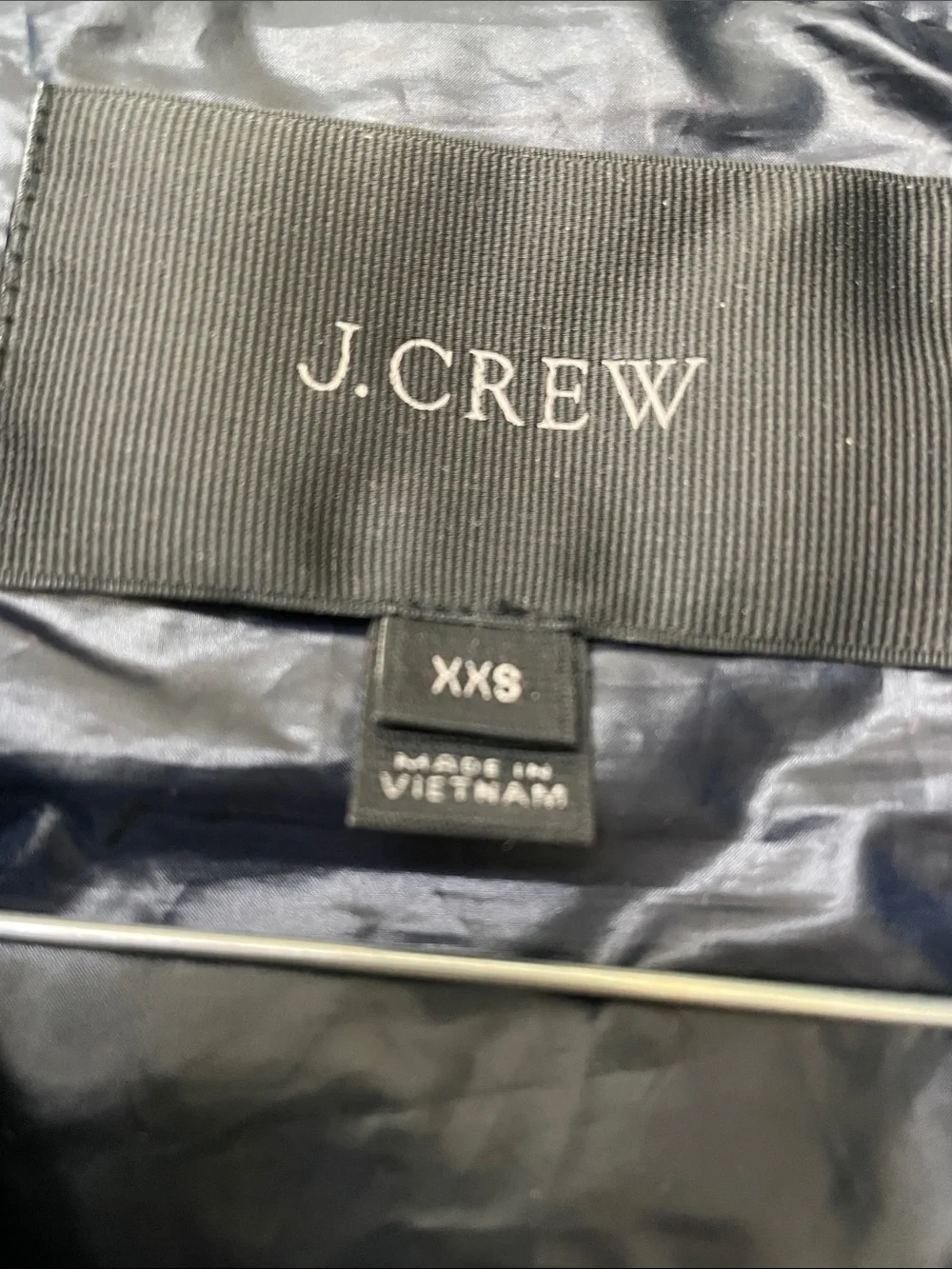 J. Crew Quilted Navy Vest with Gold-Tone Hardware